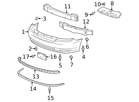 Bumper & Components - Front for 2005 Chevrolet Malibu #0