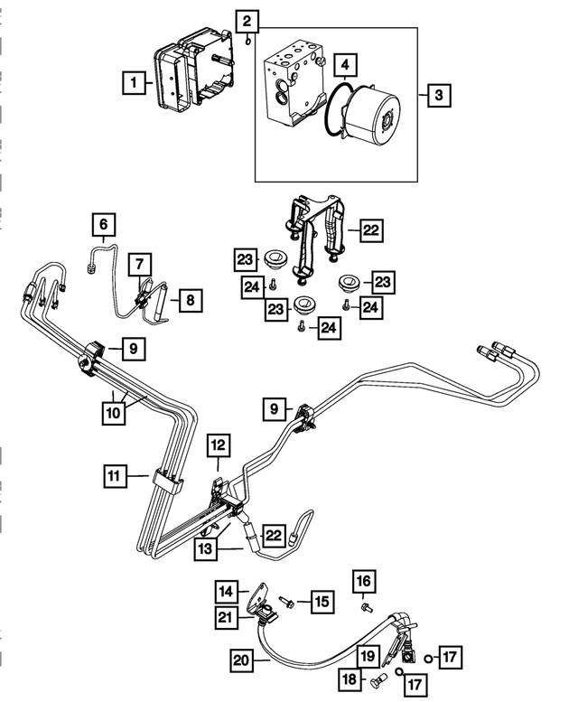 5140865AA - Brakes: Brake Hose Bracket, Left for Mopar Image image