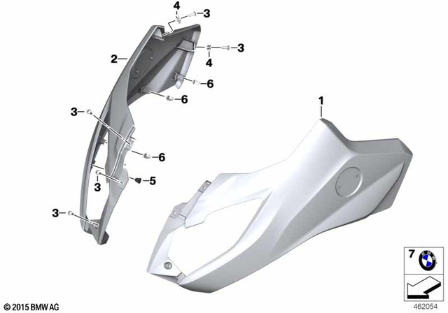 46638556351 - Frame and Mounting Parts: Side Trim, Upper Left - Rohteil/blank for BMW-Motorrad Image