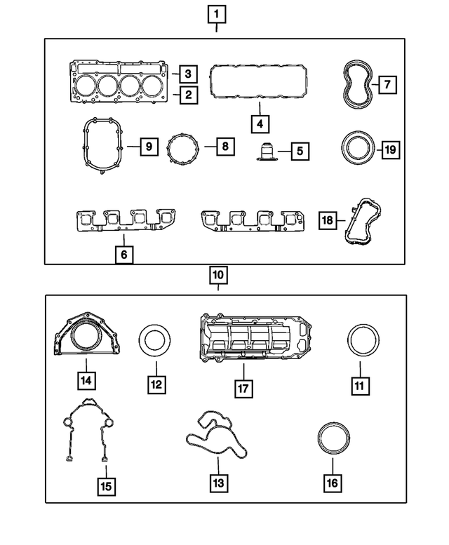 5135818AF - 5.7L Gas; Engine: Engine Lower Gasket Package for Mopar Image