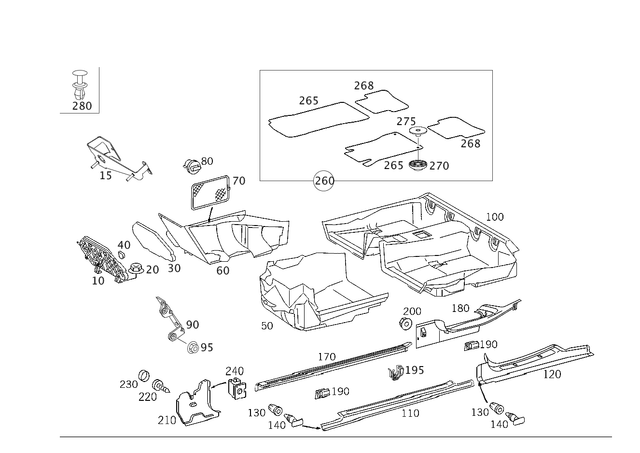 2036840137 - Panelling: Bracing for Mercedes-Benz: 180C, C230, C240, C280, C32 AMG, C320, C350, C55 AMG, CLK320, CLK350, CLK500, CLK55 AMG, CLK550, CLK63 AMG Image image