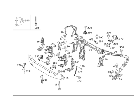 Front Stiffening and Radiator Support for 2005 Mercedes-Benz C 230 #0