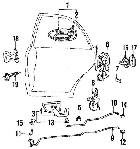 Rear Door for 1996 Hyundai Sonata #1