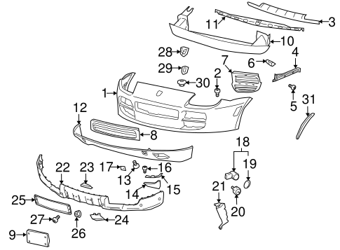 Bumper & Components - Front for 2004 Porsche Cayenne | OEM