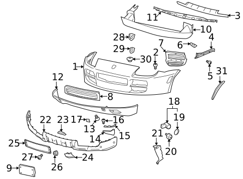 Bumper & Components - Front for 2005 Porsche Cayenne #0