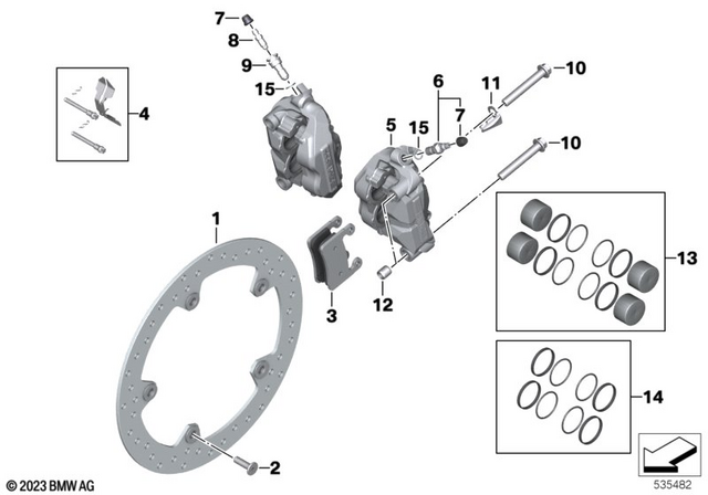 34118405105 - : Set Of Mounting Parts, Brake Pads for BMW-Motorrad Image