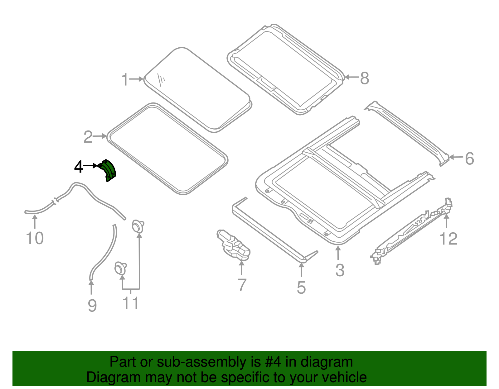 Sunroof Frame Side Bracket - Nissan (K1314-3SGAA)