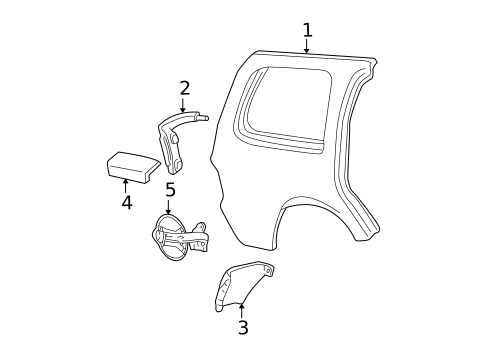 Quarter Panel & Components for 1998 Ford Expedition #0