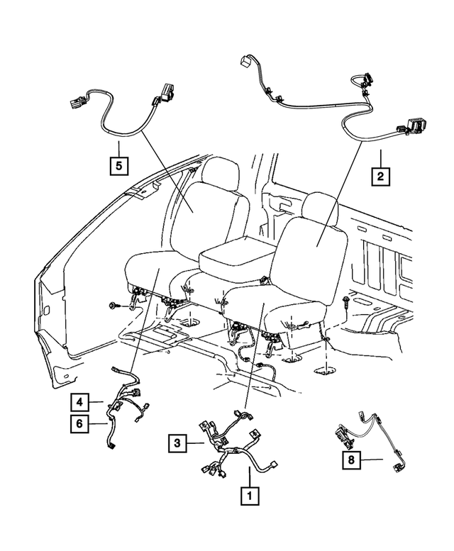 68050510AA - Electrical: Seat Back Wiring for Mopar Image