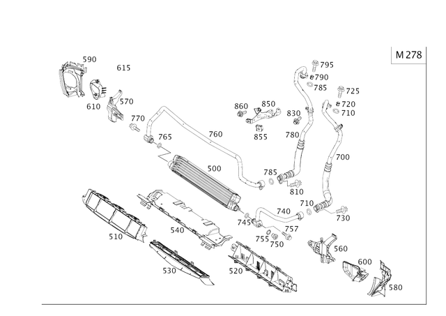 2125000972 - Radiator: Oil Line for Mercedes-Benz: CLS550, E550 Image image