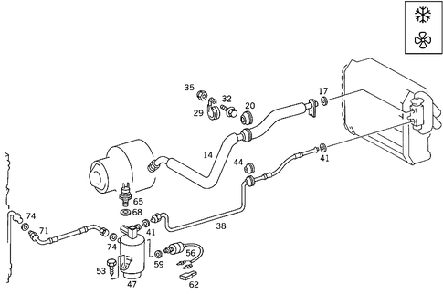 Refrigerant Line Arrangement for 1988 Mercedes-Benz 260E #0