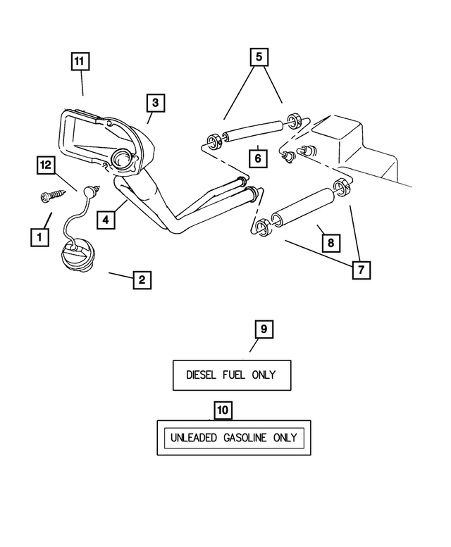 52102494AA - : Fuel Filler Tube for Mopar Image