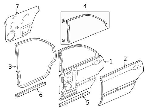 Door & Components for 1996 Acura RL #1