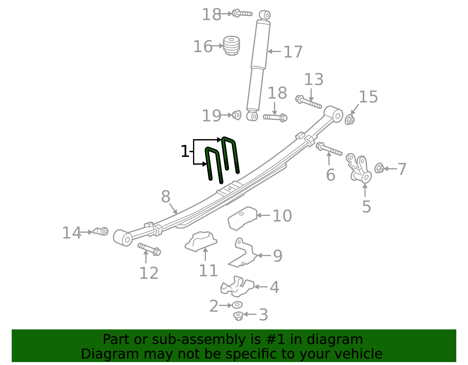 2019-2025 GM Rear Spring U-Bolt 11548876 | TascaParts.com