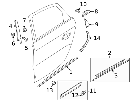 Exterior Trim - Rear Door for 2009 Audi Q5 #0