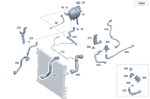 Expansion Tank, Mounting and Hoses for 2021 Mercedes-Benz GLE 350 #0