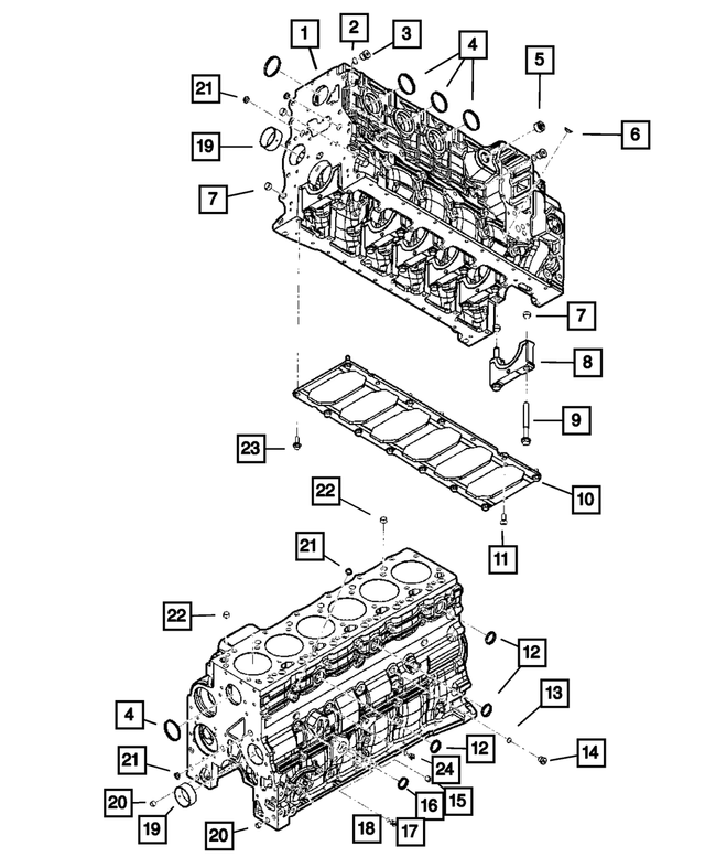 R8003549AA - Engine 6.7L Cummins (Diesel): Short Block Engine for Mopar Image