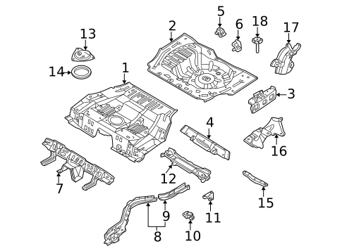 Rear Floor & Rails for 2001 Nissan Maxima #0
