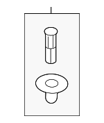 861552H100 - Body: Cowl Grille Retainer for Kia: Carnival, Forte, Forte Koup, Forte5, K4, K900, Niro, Niro EV, Optima, Rio, Rio5, Sedona, Sorento, Sportage, Stinger Image