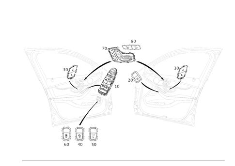 Switch in Front Door Trim for 2021 Mercedes-Benz GLC63 AMG S #0