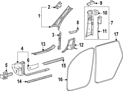 Interior Trim - Pillars for 2021 Mercedes-Benz GLE63 AMG S #0