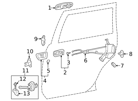 Lock & Hardware for 2006 Lexus LX470 #1