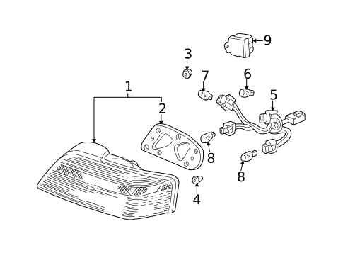 Tail Lamps for 1999 Acura TL #0