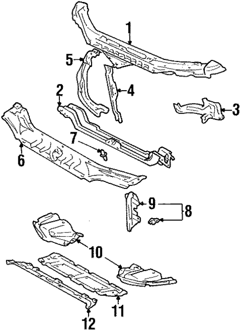 Radiator Support for 1993 Lexus ES300 #0