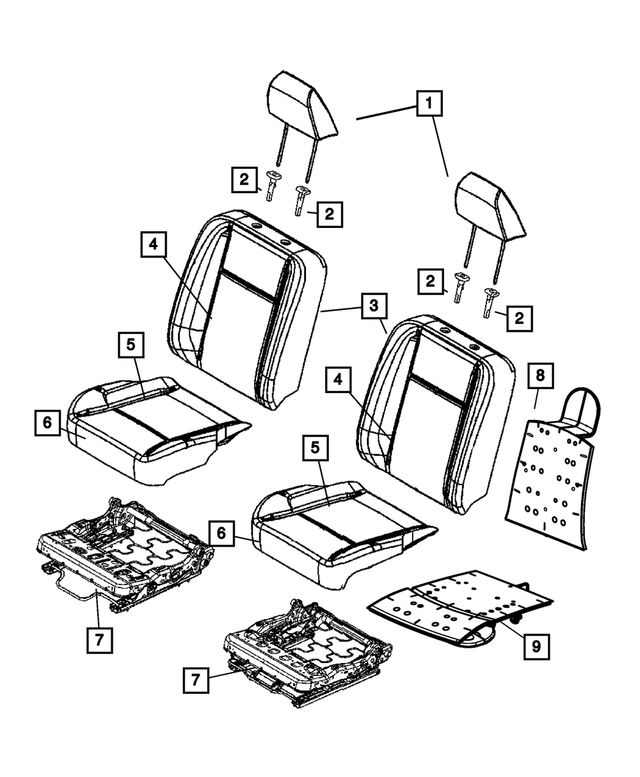 1RM11XDVAA - Interior Trim: Headrest Sleeve, Non-locking for Mopar Image
