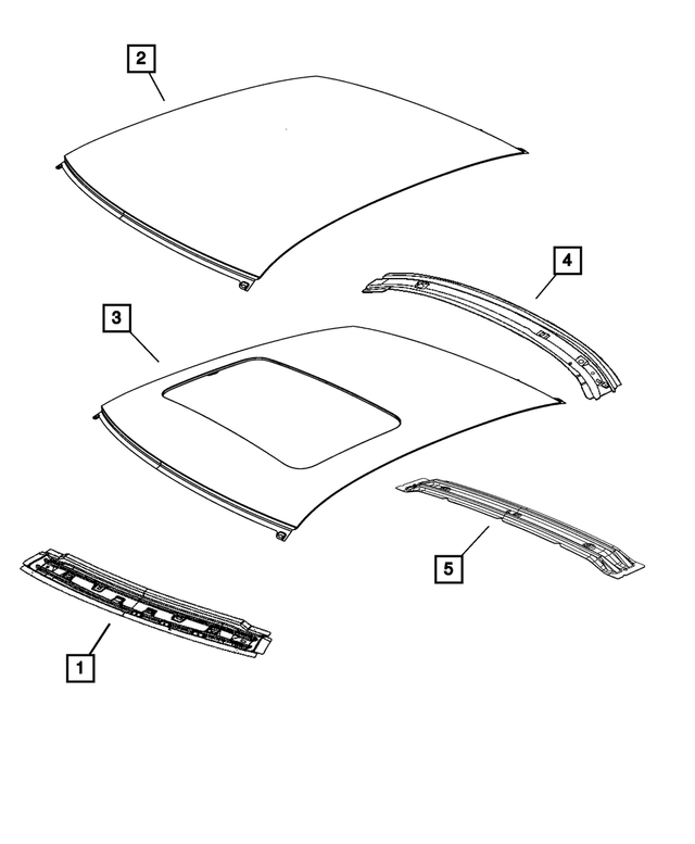 68266980AA - Body Sheet Metal Except Doors: Roof Rear Header for Mopar Image