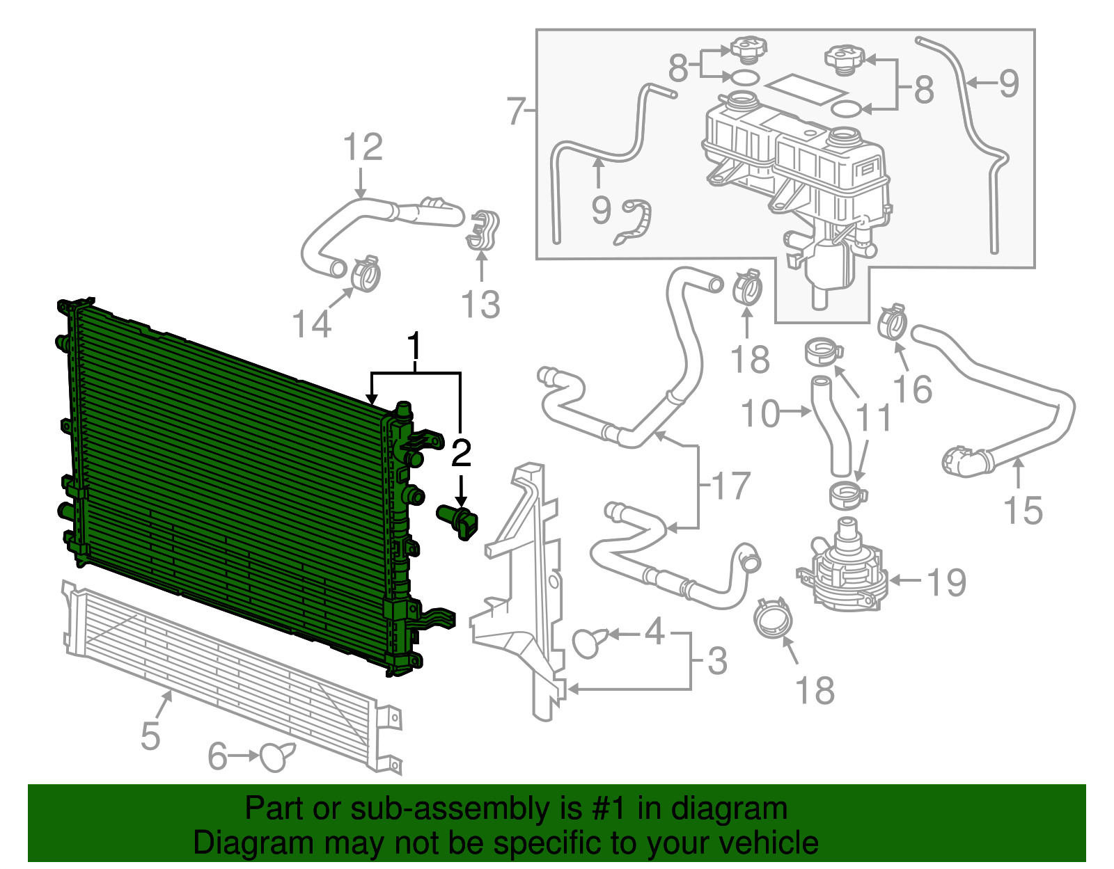 2011-2016 GM Drive Motor Battery Coolant Radiator 22765637 | Capital ...