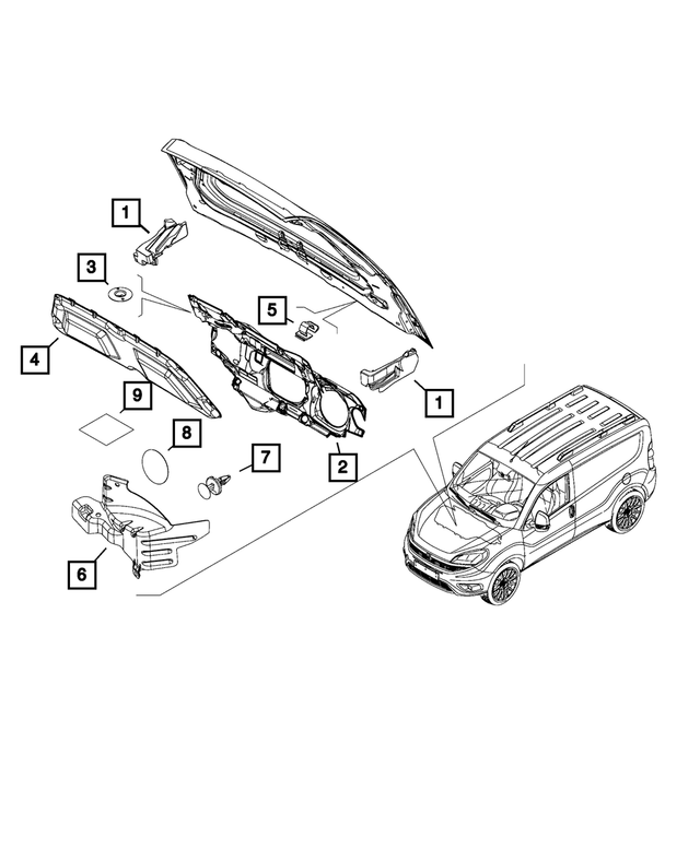 68266826AA - Body Sheet Metal Except Doors: Air Inlet Baffle, Right for Mopar Image