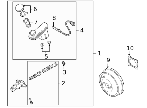 Master Cylinder - Components On Dash Panel for 2000 Mazda MPV #0