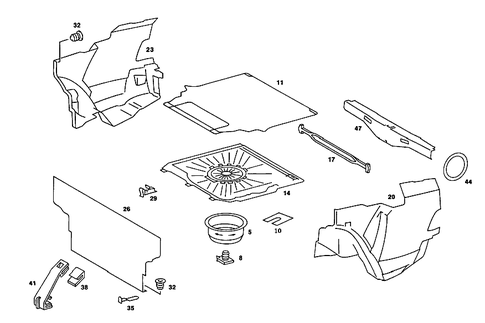 Luggage Compartment Covering for 1989 Mercedes-Benz 190E #2