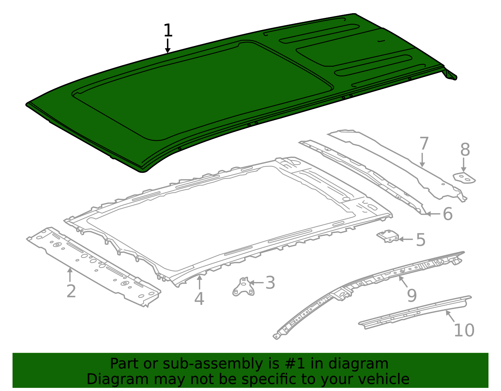 63111-0E320 - Roof Panel 2020-2025 Toyota Highlander | Longo
