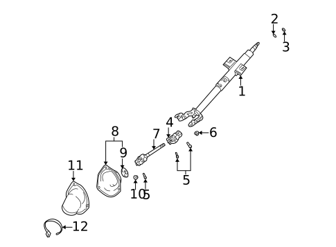 Steering Column Assembly for 2001 Kia Rio #0