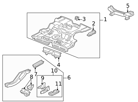 Rear Floor & Rails for 1998 Honda Civic #0