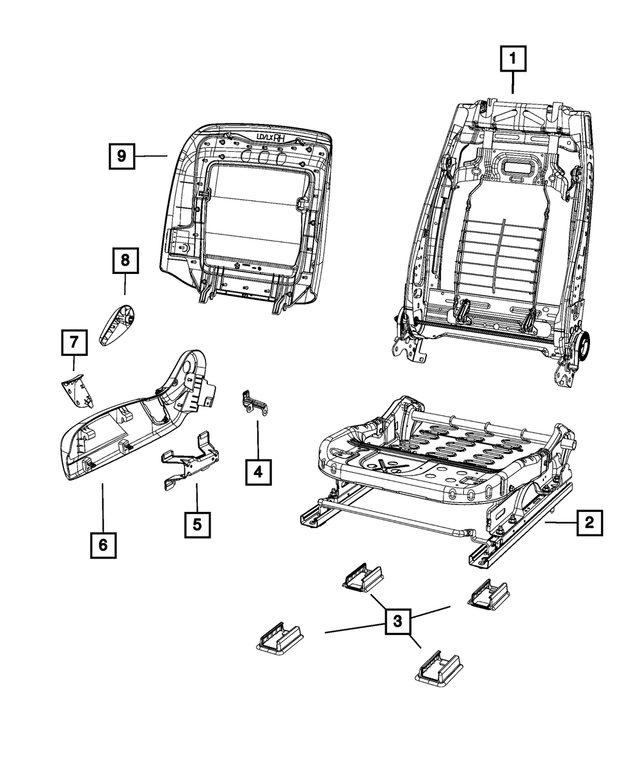 68103696AA - Interior Trim: Front Seat Back Frame for Mopar Image