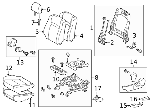 Driver Seat Components for 2013 Toyota Camry #1