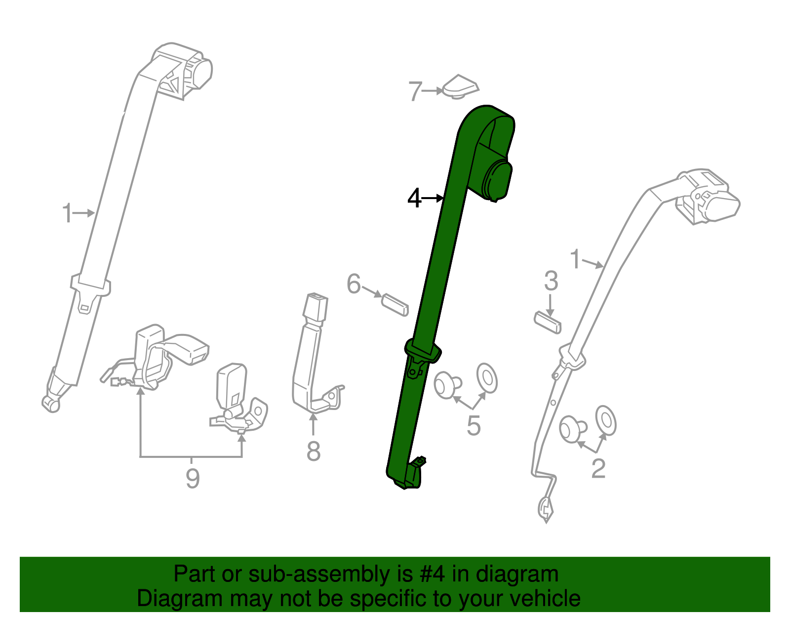 Center Belt Assembly - BMW (72-11-7-310-272)