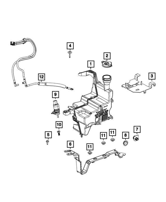 68398501AB - Electrical: Washer Reservoir Bracket for Mopar Image