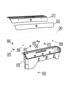 1PE001R4AB - Body Sheet Metal Except Doors: Storage Bin Applique, Right for Mopar Image