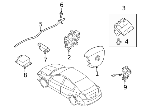 Air Bag Components for 2009 Nissan Altima #1