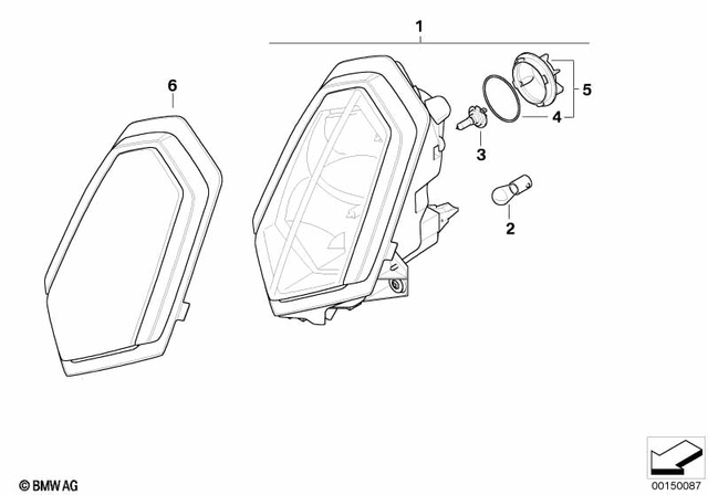 63127705516 - Lights: Headlight - Weissalu 3 for BMW-Motorrad Image