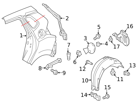 Quarter Panel & Components for 2019 Honda Fit #0