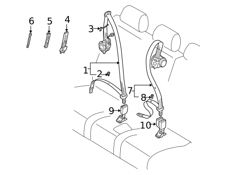 Rear Seat Belts for 2010 Porsche Cayenne #0