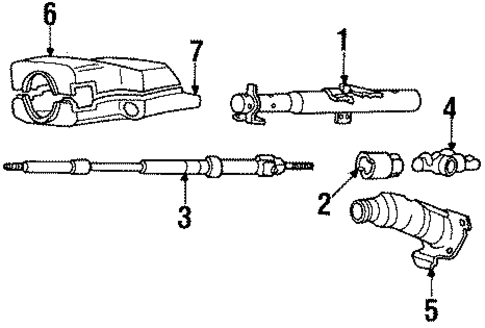 Steering Column & Wheel for 1991 Honda CRX #0