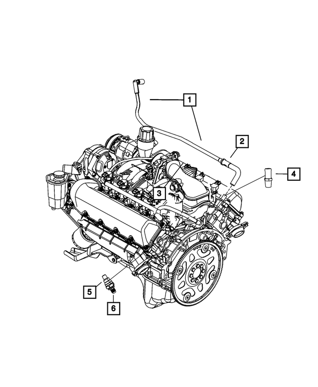 53032939AB - Engine 4.7L Eight Cylinder: Crankcase Vent To Air Cleaner Tube for Mopar Image