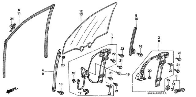 Front Door Window for 1997 Honda Civic #0