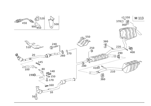 Exhaust System Used on Eight-Cylinder Gasoline Vehicles for 2000 Mercedes-Benz E55 AMG #0